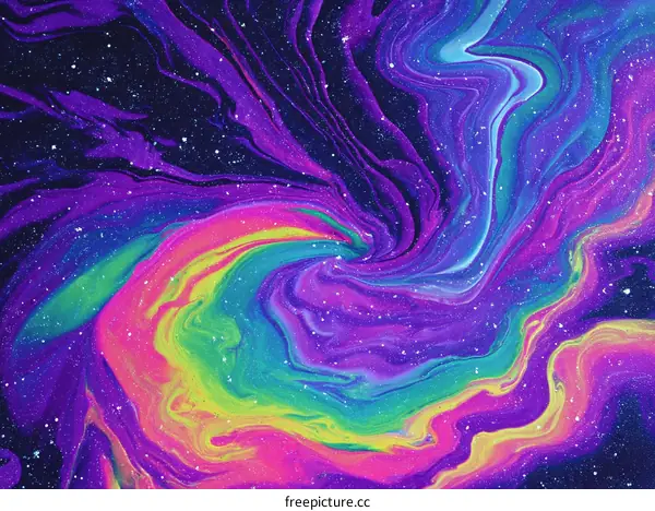 Abstract Colorful Galaxy Flowing Art