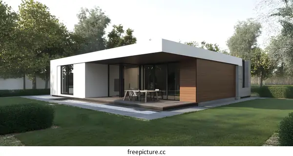 Modern Minimalist House Design with Large Windows and Wooden Siding