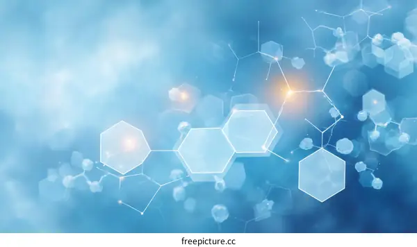 Abstract Blue Scientific Molecular Structure Background