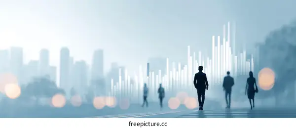 Business People Walking in City Skyline