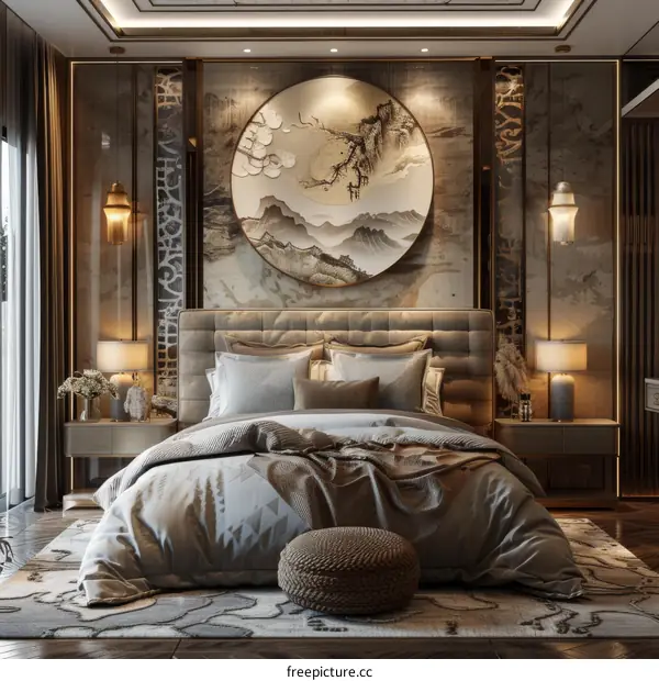 Elegant Chinese-Style Bedroom Interior Design
