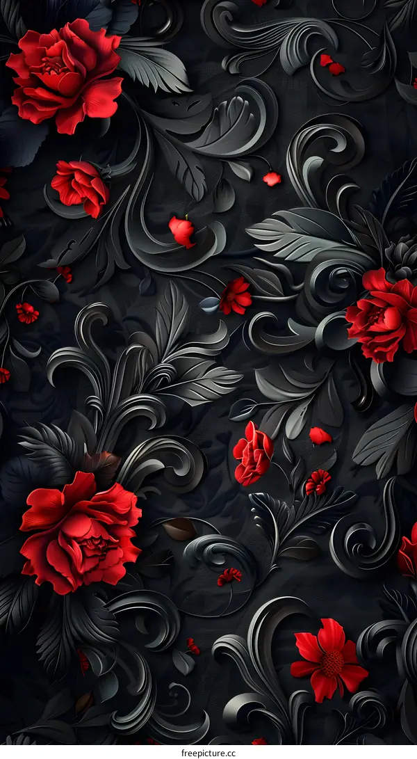 Dark Gothic Floral Pattern
