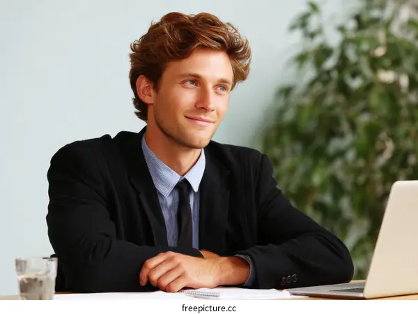 Caucasian Businessman in Formal Attire
