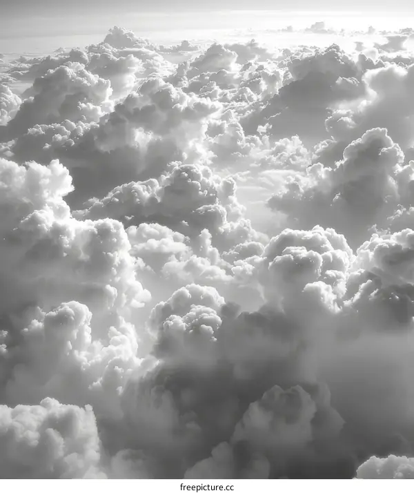 Aerial Black and White Cloudscape