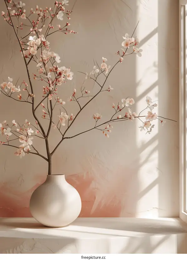 Delicate Spring Blossoms in a Vase