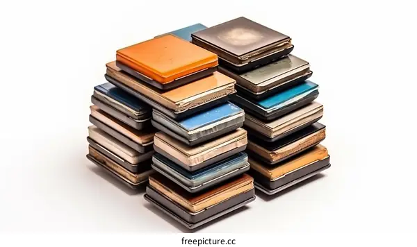 Colorful Square Tile Stack