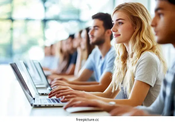 Students Studying in a Classroom Setting