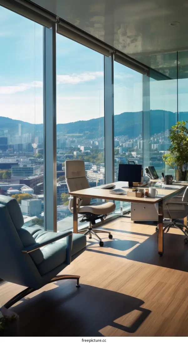 Modern Office Interior with City View