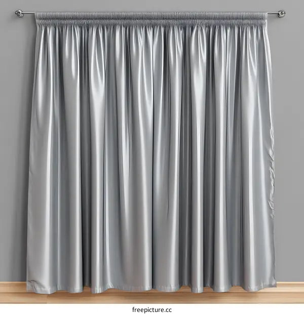 Silver Satin Curtain Drapery