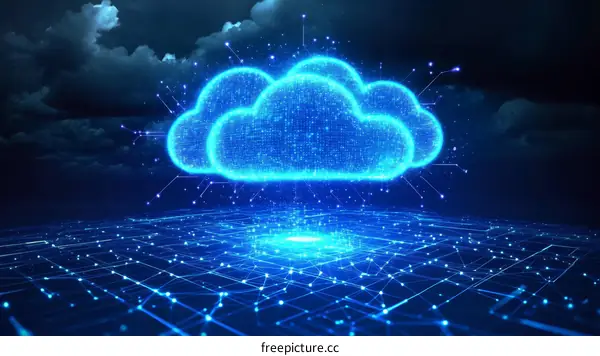 Abstract Cloud Computing Technology Illustration