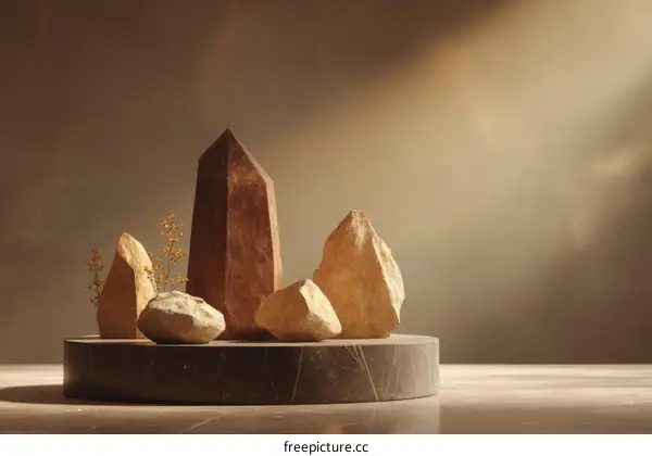 Abstract Still Life with Stones and Crystals