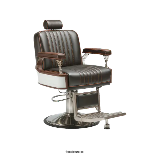 [Transparent Background PNG]Vintage Barber Chair with Classic Design