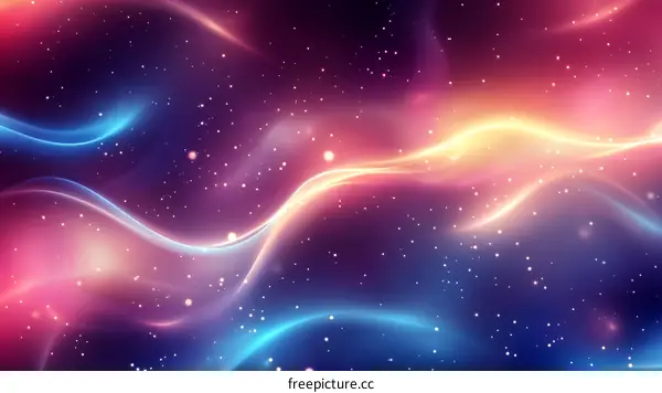 Abstract Colorful Space Waves Background Design