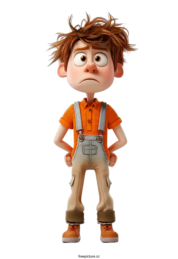 [Transparent Background PNG]3d cartoon character of a boy