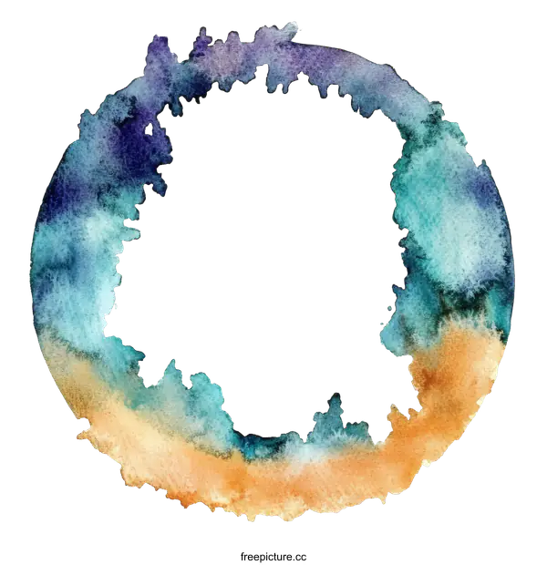 [Transparent Background PNG]Abstract Watercolor Circle Design