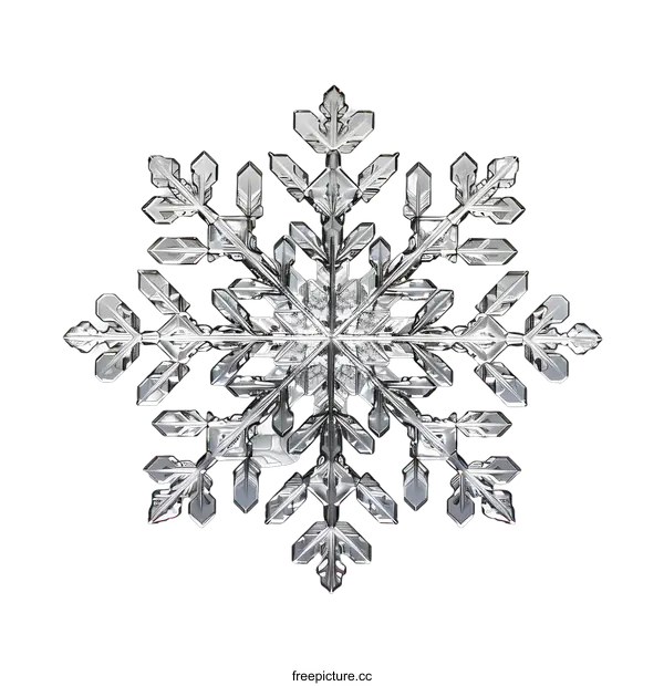 [Transparent Background PNG]Macro Photography Of a Single Snowflake