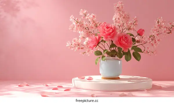 Pink Floral Arrangement Still Life