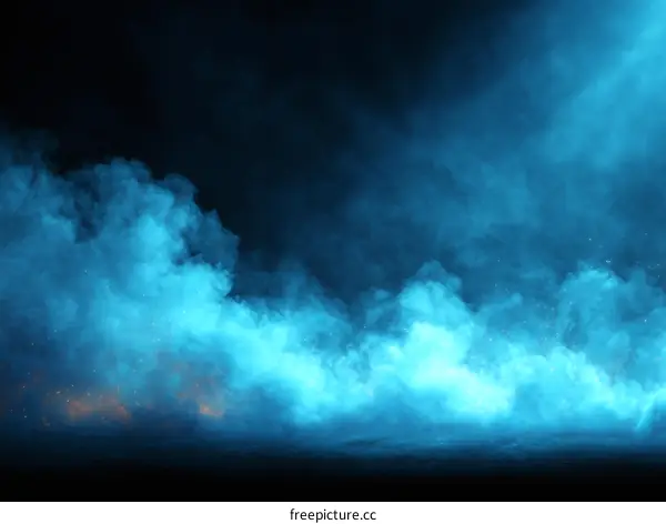 Abstract Blue Smoke Background with Light Effects