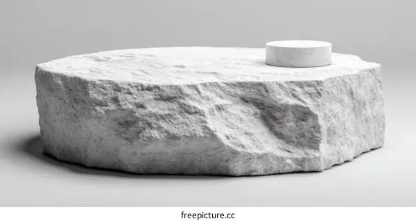 Abstract White Marble Rock Pedestal Display