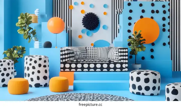 Colorful Interior Design with Geometric Patterns