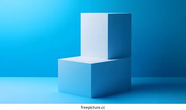 Blue and White Minimalist Geometric Shapes Abstract Background