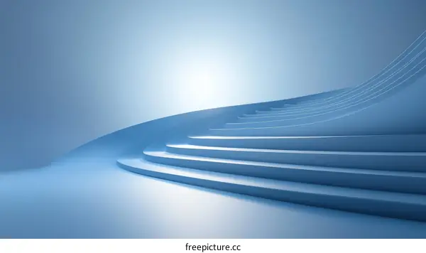 Abstract Architectural Steps in Light Blue
