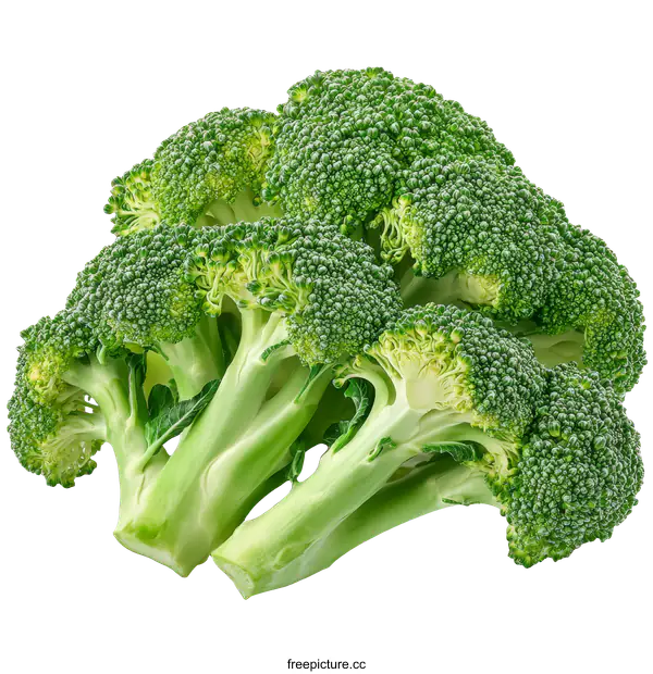 [Transparent Background PNG]Fresh Broccoli Head Close-up on White Background
