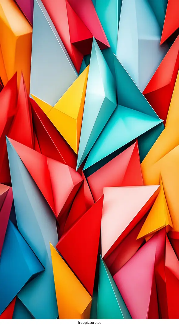 Abstract Colorful Triangular Geometric Pattern