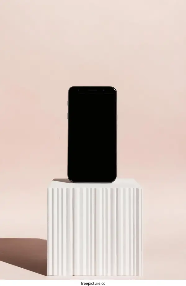 Stylish Smartphone Displayed on a Modern Pedestal