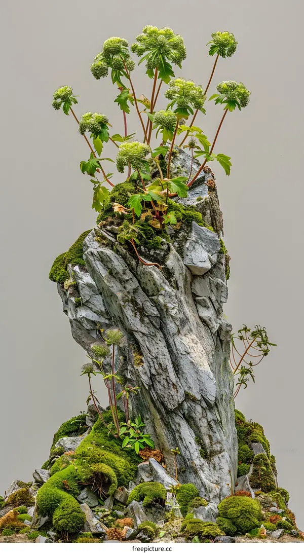 Stone and Green Plants Bonsai