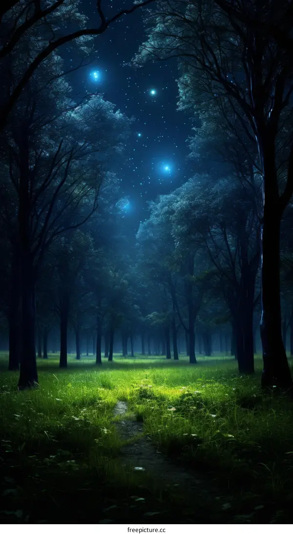 The night forest is full of mystery