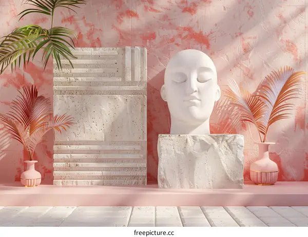 Modern Abstract Interior Design with Decorative Elements