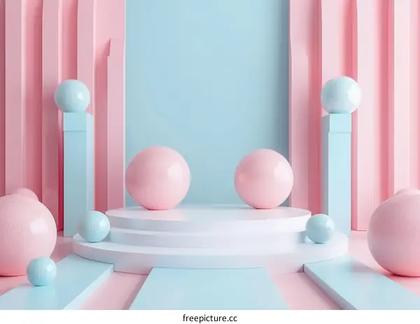 Pink and Blue Geometric Abstract Display Background