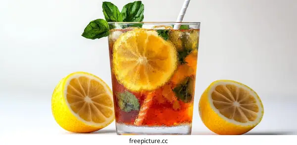 Refreshing Iced Tea with Lemon and Mint