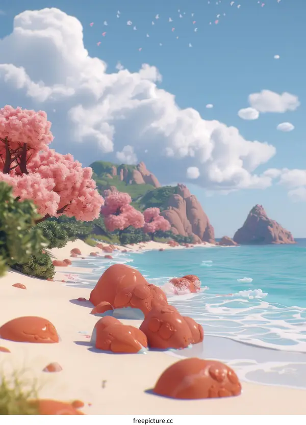 Pink Rocks and Blossoms