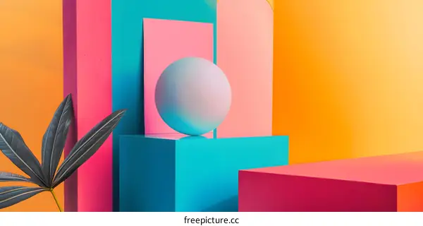 Abstract Colorful Background With Egg and Leaf