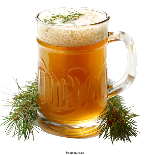 [Transparent Background PNG]A glass of spruce beer