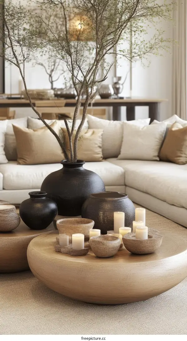 Modern Minimalist Living Room Decor with Natural Elements