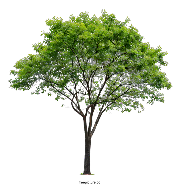 [Transparent Background PNG]Green Tree Isolated on White Background