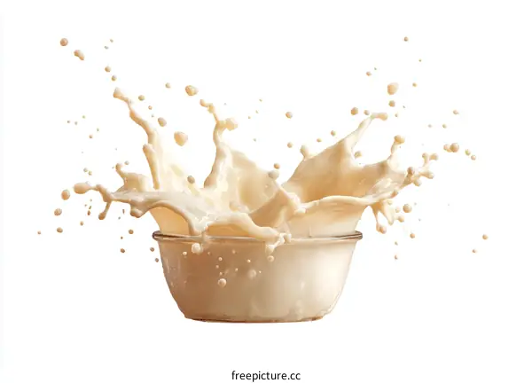 Milk Splash in a Glass Bowl