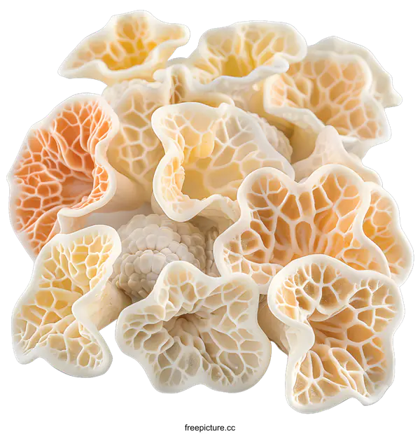 [Transparent Background PNG]Close-up of white and orange mushrooms