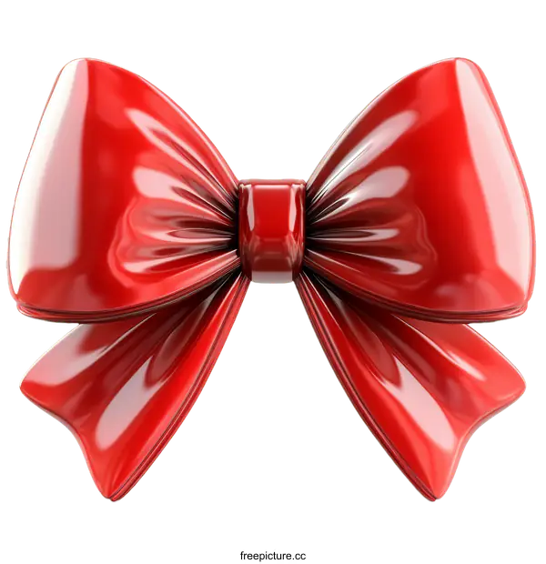 [Transparent Background PNG]Shiny Red Gift Bow Illustration