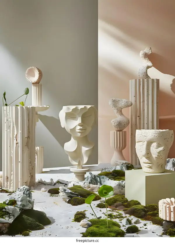 Abstract Sculpture Art with Minimalist Design