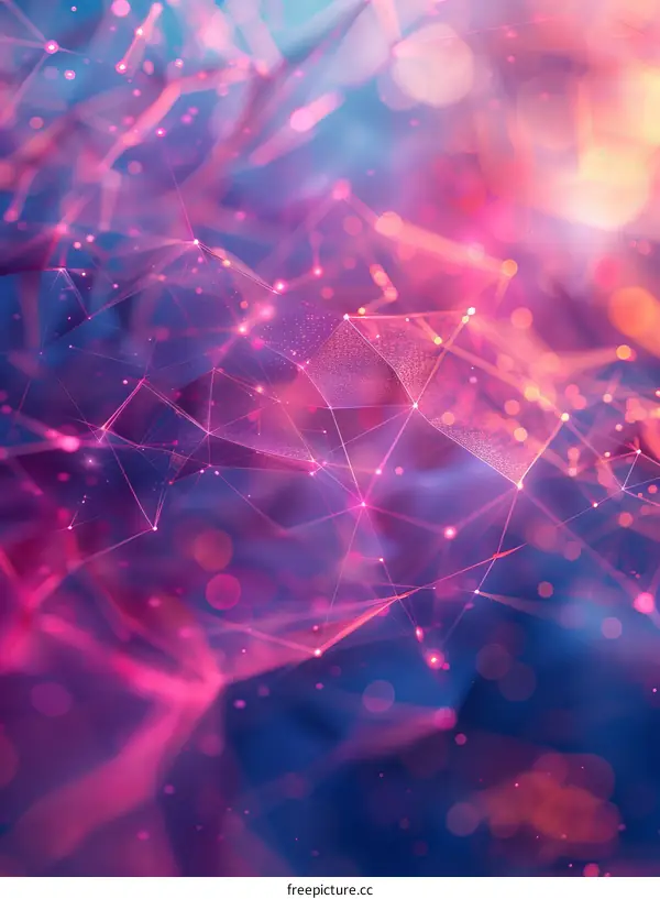 Pink and purple abstract background with network connections