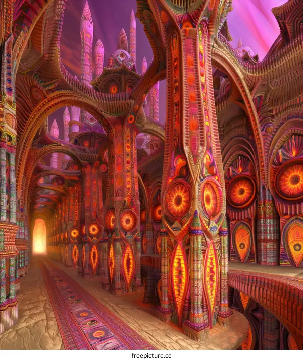 Mystical Surrealism Architecture with Vibrant Colors