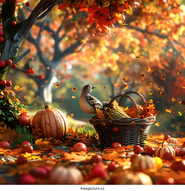 A basket of autumn harvest