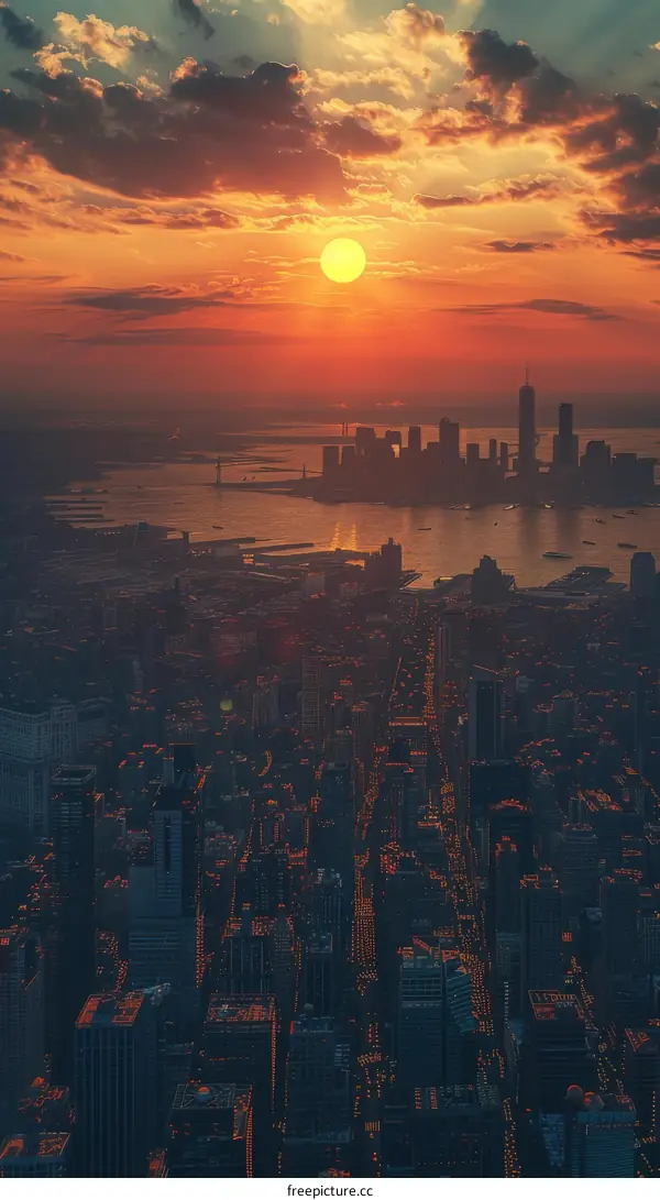 New York City Skyline Sunset
