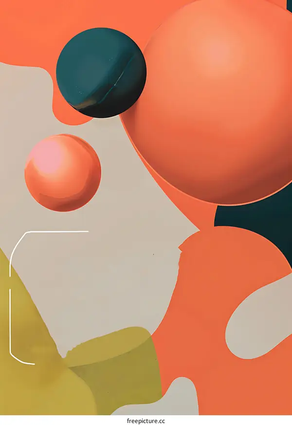 Abstract Geometric Shapes with Bold Text and Color Palette