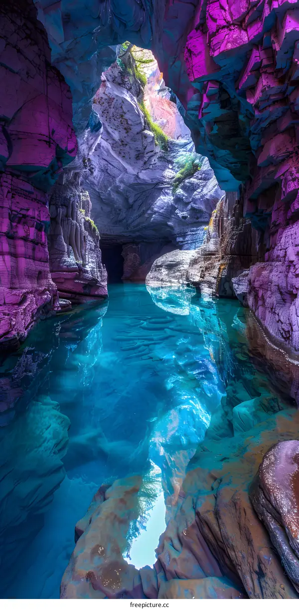 Underground Cave Lake Reflections
