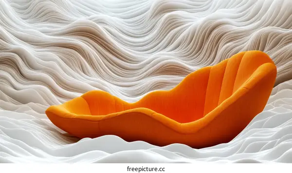 Abstract Modern Orange Sofa Design